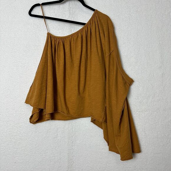 Free People We The Free Spring Break One Shoulder Top Size L Boho Flowy Oversize - Picture 3 of 14